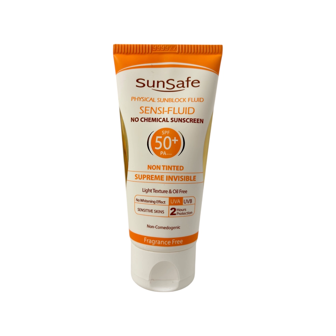 کرم ضدآفتاب سان‌سیف مدل سنسی فلوئید +SPF50 حجم 50 میلی‌لیتر