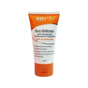 کرم ضد آفتاب بی رنگ اریس SPF48 حجم 50mL